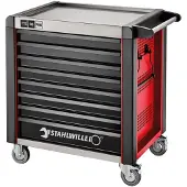 Stahlwille Werkstattwagen 98/8 PRO 8 Schubl. 651 x 1001 x 1020 mm rot, RAL 3020; schwarz, RAL 9005