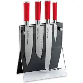 F. Dick Dick Messerblock 4 Knives 5tlg Red Spirit Küchenmesser Santoku Messer Brotmesser