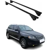 Omac Dachträger Grundtäger für VW Touareg mk1 2002-2010 75kg Metall Schwarz 2 tlg