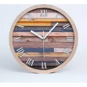 Tulup Holzuhr 20fi cm wanduhr - weiße Spitzen - Holzwand