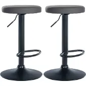 CLP 2er Set Barhocker Ponte Kunstleder höhenverstellbar und drehbar grau Material Gestell Metall matt schwarz