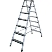 Iller-Leiter Iller Stufenstehleiter eloxiert 2x6 gepolsterte Stufen