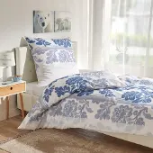 TRAUMSCHLAF Weichfrottier Bettwäsche Franka blau 155x220 cm + 80x80 cm