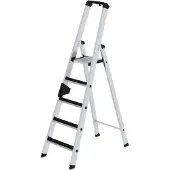 Munk Günzburger Steigtechnik Stufen-Stehleiter einseitig begehbar mit clip-step 5 Stufen