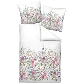 Janine Interlock Feinjersey Bettwäsche Carmen S 55088-01 rot silberrosa 135x200 cm + 80x80 cm