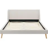 Vente-unique Bett - Skandinavischer Stil - 180 x 200 cm - Stoff - Beige - BENEDICTE