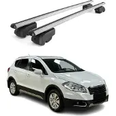 Omtec Dachträger Gepäckträger für Suzuki SX4 S-Cross 2013-2023 ABE Aluminium Grau