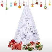Jiubiaz Weihnachtsbaum künstlicher Christbaum Tannenbaum Dekobaum Weihnachtsdeko 210cm Weiß