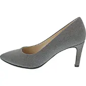 Gabor Pumps Silber mit femininer Spitze und gepolsterter Decksohle Größe 38