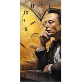 Wallario Design Wanduhr Zeitgedanken aus Echtglas, Größe 30 x 60 cm