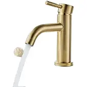 OEM Waschbeckenarmatur, Massivmessing, Zeitgenössisches Design, Stil 2 gebürstetes Gold