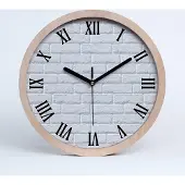 Tulup Holzuhr 25fi cm wanduhr - schwarze Spitzen - Ziegelwand
