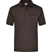 James & nicholson Klassisches Piqué Polohemd mit Brusttasche brown, Gr. L