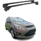 Omac Dachträger für Ford Grand C-Max 2010-2024 Gepäckträger Grundträger Alu Schwarz