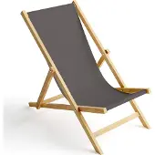 Ferocity Holz Liegestuhl Klappbar Klappliegestuhl Sonnenliege Strandstuhl Wechselbezug Motiv Grau [119]