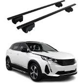 Omtec Dachträger Grundtäger für Peugeot 3008 2016-2023 75kg Metall Schwarz 2 tlg