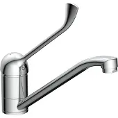 Schutte Küchenarmatur VITAL, Wasserhahn Küche mit verlängertem Hebel, schwenkbare Mischbatterie Küche, Spültischarmatur Chrom