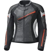 Held Debbie II perforierte Damen Motorrad Lederjacke, schwarz/weiß/rot, 42