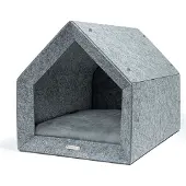 Rexproduct - PetHome 2.0 Hundehütte mit Liegefläche und Dach Biss- und Kratzfest Gute Schalldämmung Umweltfreundlich Größe L Hellgrau und grau