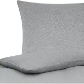 TRAUMSCHLAF Uni Jersey Melange Bettwäsche 200x200 cm + 2x 80x80 cm hellgrau