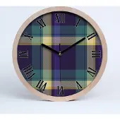 Tulup Holzuhr 30fi cm wanduhr - schwarze Spitzen - Gitter Textur