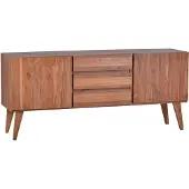 MiaMöbel Sideboard Tamesi 180x80x45 cm Modern Massivholz Teak Dunkelbraun