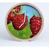 Tulup Holzuhr 30fi cm wanduhr - Himbeeren Obst
