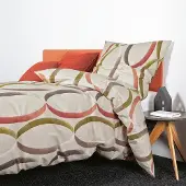 Janine Feinbiber Bettwäsche Davos 65156 taupe siena 160x210 cm + 65x100 cm