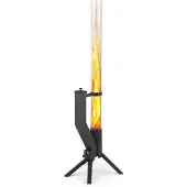 Gardenflare 10002, Freistehende Feuerstelle, Geschlossen, Pellet, Schwarz, Transparent, Draußen, Glas