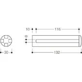 Hewi 477.03B500 98 Glasplattenhalter Ser 477, matt, f.