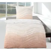 TRAUMSCHLAF Seersucker Bettwäsche Aurora peach 155x220 cm + 80x80 cm