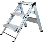 Iller-Leiter Iller Sicherheitstreppe Stufentritt klappbar mit 2 stabilen Aluminium Stufen