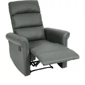 Mendler Fernsehsessel MCW-J96, Relaxsessel Sessel Liegesessel, Liegefunktion verstellbar Kunstleder grau