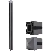 Mendler WPC-Pfosten Sarthe-WPC-Zaun, Pfeiler Pfahl, Stecksystem 240cm, grau