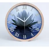 Tulup Holzuhr 30fi cm wanduhr - weiße Spitzen - Seerose