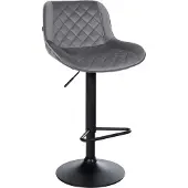 CLP Barhocker höhenverstellbar, Barstuhl Kasson drehbar mit Rückenlehne, modern dunkelgrau Material Samt