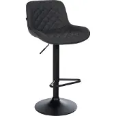 CLP Barhocker höhenverstellbar, Barstuhl Kasson drehbar mit Rückenlehne, modern schwarz Material Kunstleder