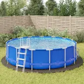 vidaXL Möbel Pool-Bodentuch Hellgrau Ø550 cm Polyester Geotextil - Poolzubehör &58295