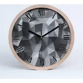 Tulup Holzuhr 20fi cm wanduhr - schwarze Spitzen - abstrakt Dreiecke