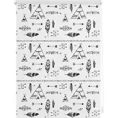 Lichtblick Rollo Klemmfix, ohne Bohren, Verdunkelung, Tipi - Schwarz Weiß 45 x 150 cm (B x L)