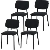 Albatros RAVINO Designerstuhl A21– 4er Set Esszimmerstuhl gepolstert mit Stoffbezug, moderner Küchenstuhl mit Rückenlehne, Stuhl, belastbar bis 110 kg– Schwarz