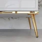 Lomadox Wohnzimmer Komplett Set GUBIN-131 in weiß Hochglanz mit goldenen Akzenten
