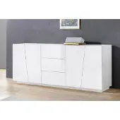 Möbelando Sideboard Anrichte Kommode Beistellschrank Highboard Schrank "Viterbo I" Weiß Hochglanz