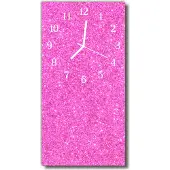 Tulup Glasuhr Wanduhr Küchenuhr Echt-Glas 30x60 Brokat Rosa