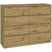 Top E Shop Topeshop M8 120 ARTISAN, Eiche, 8 Schublade(n), Partikelbord, Einfarbig, Modern, Partikelbord