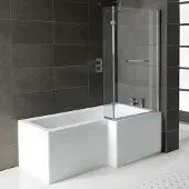 Hak Raumsparwanne SYNA 167,5x85/70 cm rechts, mit Wannenträger und Duschkabine