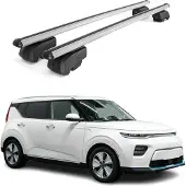 Omtec Dachträger Grundträger für Kia Soul EV 2020-2023 Aluminium Silber ABE 2x