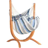 LA SIESTA Hängesessel Udine Outdoor Sea Salt - wetterresistent mit Eucalyptus-Gestell