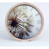 Tulup Holzuhr 25fi cm wanduhr - weiße Spitzen - Löwenzahn
