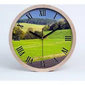 Tulup Holzuhr 30fi cm wanduhr - schwarze Spitzen - Schotterstraße